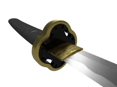 Katana Low-poly 3D model 5