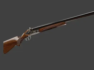 Cowboy shotgun Free low-poly 3D model