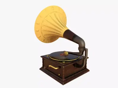Victorian Phonograph Antique Gramophone 3D Model Low-poly 3D model