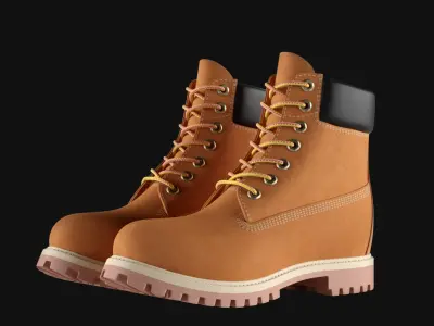 Leather 6-inch Boots Colors 3D model