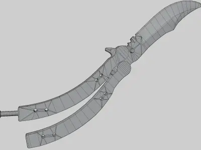 Butterfly Combat Knife Low-poly 3D model