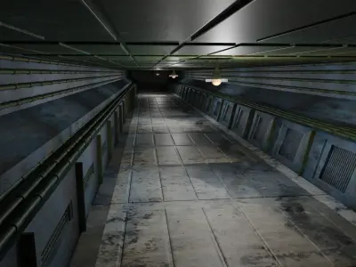 Underground Tunnel Low-poly 3D model