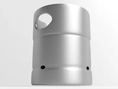 Barrel Steel 7 Gallons 3D model