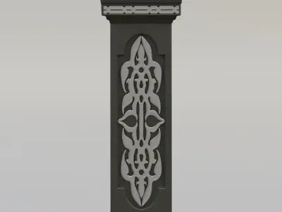 Square pedestal pillar Low-poly 3D model