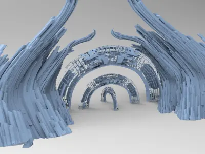 Cliff tower ring city alleyway  3D model