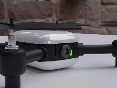 Drone with two propellers 3D model