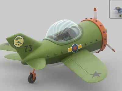 Cartoon airplane 2 3D model