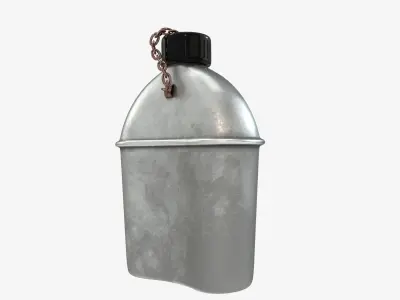 US Bottle Canteen WWII Low-poly 3D model