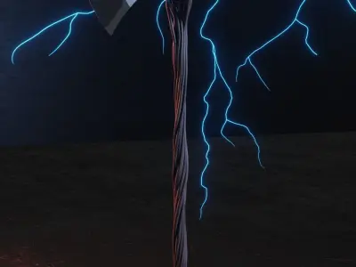 Stormbreaker axe Low-poly 3D model