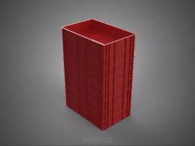 STACK STACKED PLASTIC PALLET SHALLOW CRATE BOX CONTAINER STORAGE 3D model