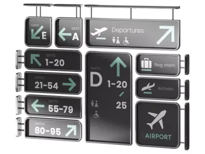 Airport Navigation Set 02 3D model