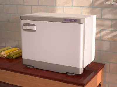 Hot Towel Warmer Cabinet White 3D model