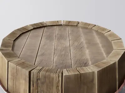 Wooden barrel 3D model purchase