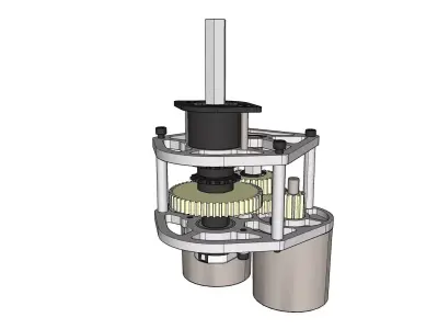 Compact Gear  Drive Assembly Low-poly 3D model