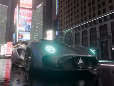 JTX SP50 Aetherion Hypercar Convertible rigged and animated Low-poly 3D model