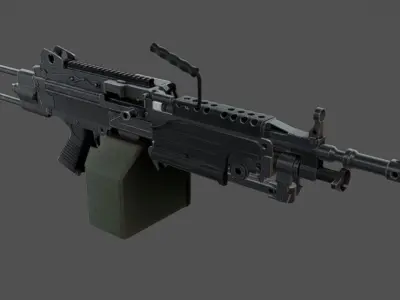 M249 SAW Low-poly 3D model