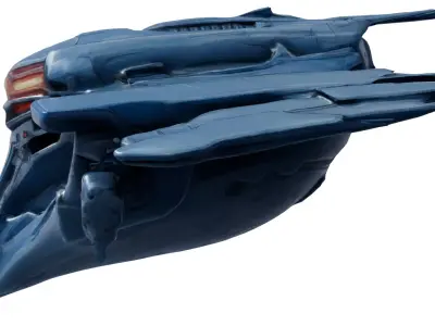 Aether Strike Spaceship Lowpoly GameReady PBR Low-poly 3D model