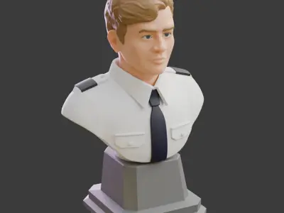 Officer Figure Bust Statue Free 3D print model