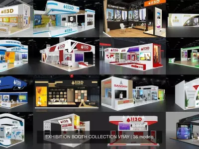 EXHIBITION BOOTH COLLECTION VRAY 3D Model Pack