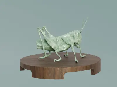 House Decoration Grasshopper Statue Low-poly 3D model