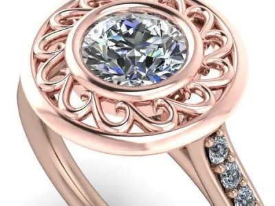 ArtNouveau decorative ring 3D print model