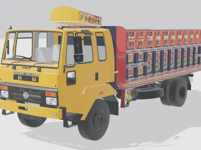 Ashok Leyland 1214 IL Truck with body 3D model