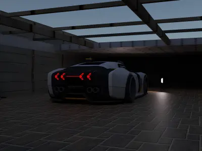 RAY - retro future cyber car Free low-poly 3D model