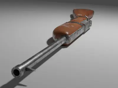 Post-Apocalyptic Rifle Low-poly 3D model