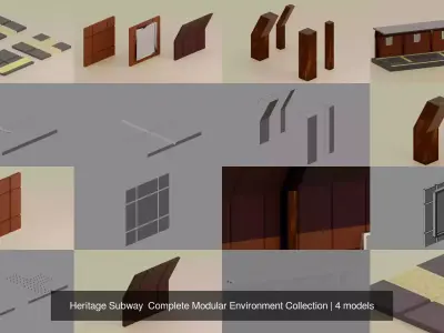 Heritage Subway  Complete Modular Environment Collection 3D Model Pack