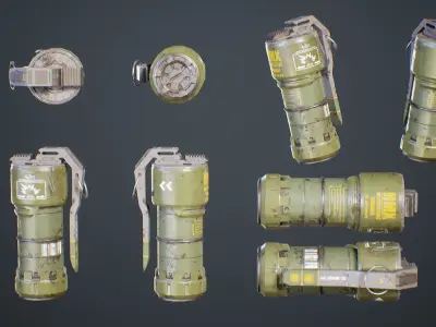 Sci-Fi Grenade Low-poly 3D model 3