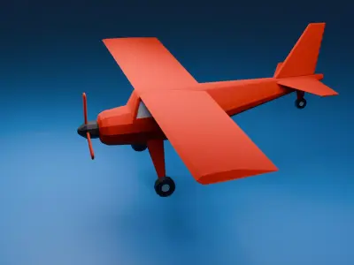 Classic Cartoon Aeroplane Low-poly 3D model purchase