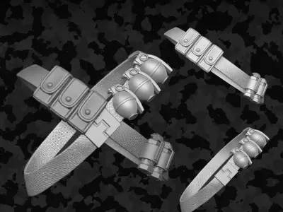 Saboteur Bandolier Kit for Action Figures 3D print model