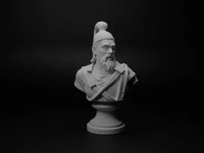 Mongol Cavalryman Bust Chess 3D print model get