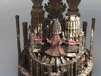 Grand Tengu Castle kitbash 1 3D model
