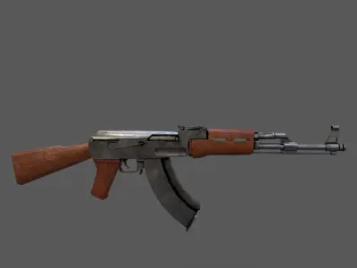 AK47 Gun Machine Assault Rifle Weapons Free low-poly 3D model