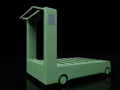 Luggage trolley with colors suitcase  3D model