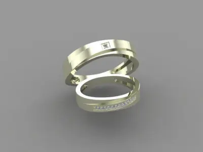 Wedding ring set Free 3D print model