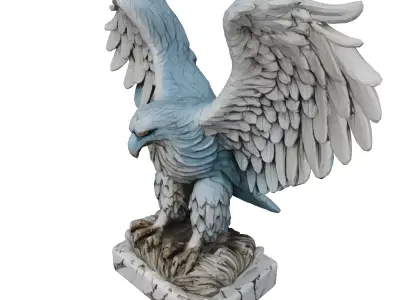 Majestic Eagle Statue 3D Model Low-poly 3D model