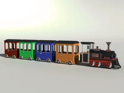 Miniature Train Low-poly 3D model
