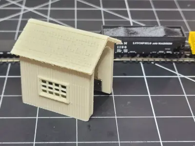 N-Scale Shunting Shack for Uncoupling N-Scale Trains 3D print model