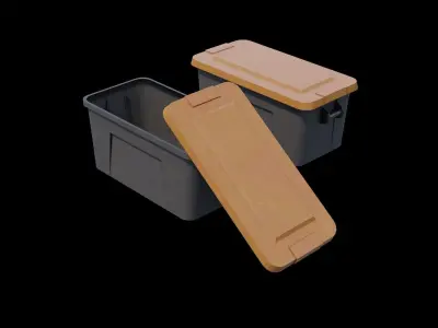 Plastic Storage Bin - Shelve Box Low-poly 3D model
