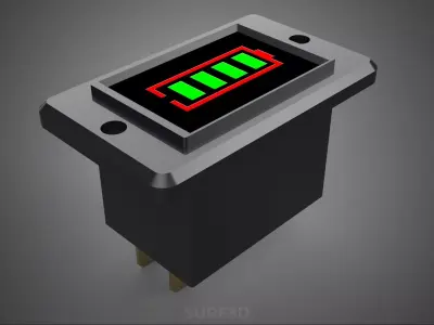 BATTERY CAPACITY STATUS INDICATOR LEVEL DISPLAY METER MONITOR UI 3D model