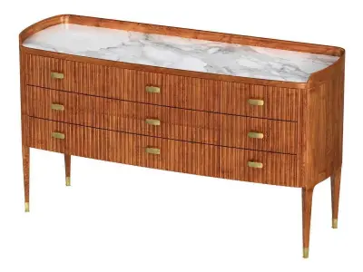 Cosmo Sideboard  Bespoke  Mahogany with Antique Brass Handles  3D model