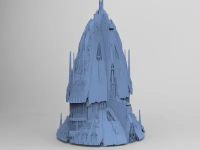 Sci-Fi Shuttle launcher moon base city Top 3  3D model