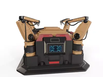 Sci-Fi Drone Launchpad - Deployment Crate Low-poly 3D model