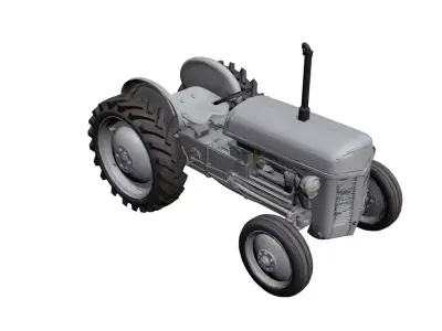 1950s Vintage Farm Tractor Classic Agricultural Machine 3D model