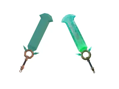 Fantasy Swords 2 Models Game Ready  Low Poly  PBR Low-poly 3D model