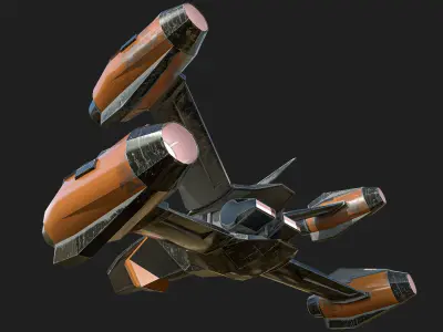 Spacecraft N4 Low-poly 3D model