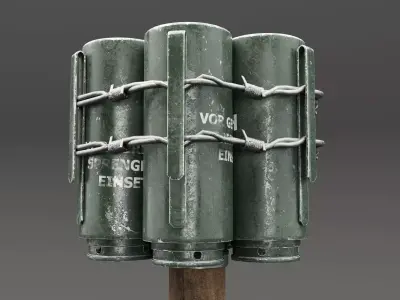 Anti-Tank Grenade - Maya Arnold Shader 3D model