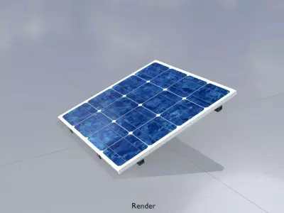 Solar module version 3 2x2m tilt angle 20 degrees without stand Low-poly 3D model